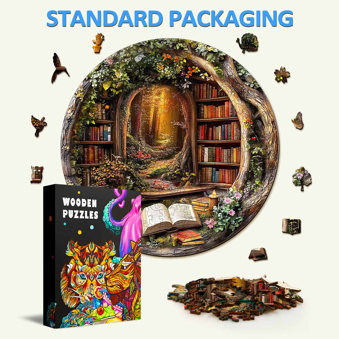 Baumhaus Bibliothek Holzpuzzle