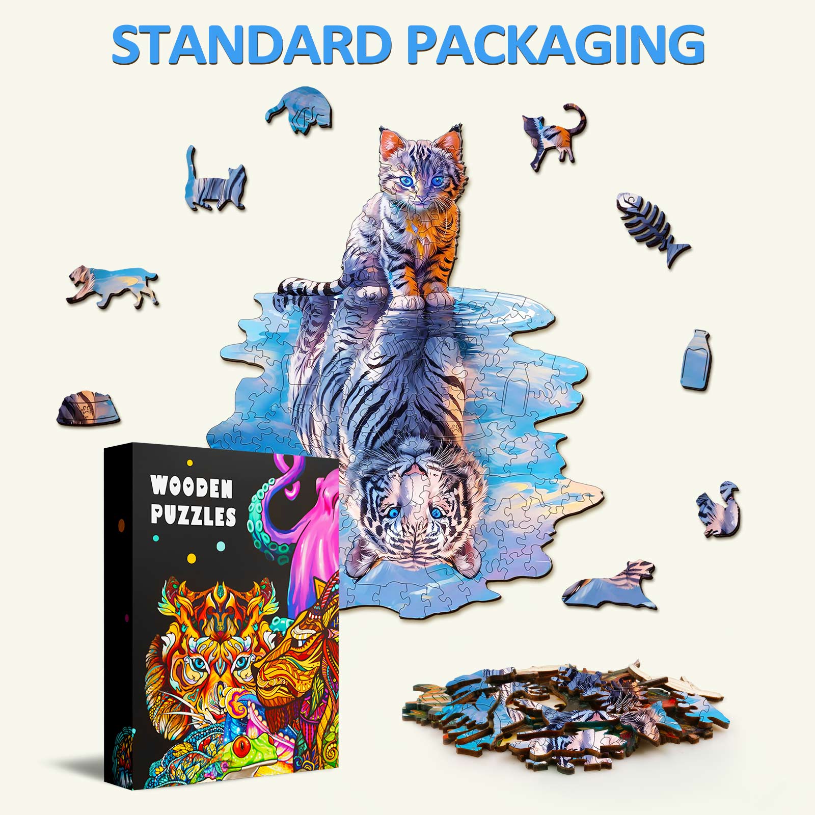 Cat Tiger Wooden Jigsaw Puzzle