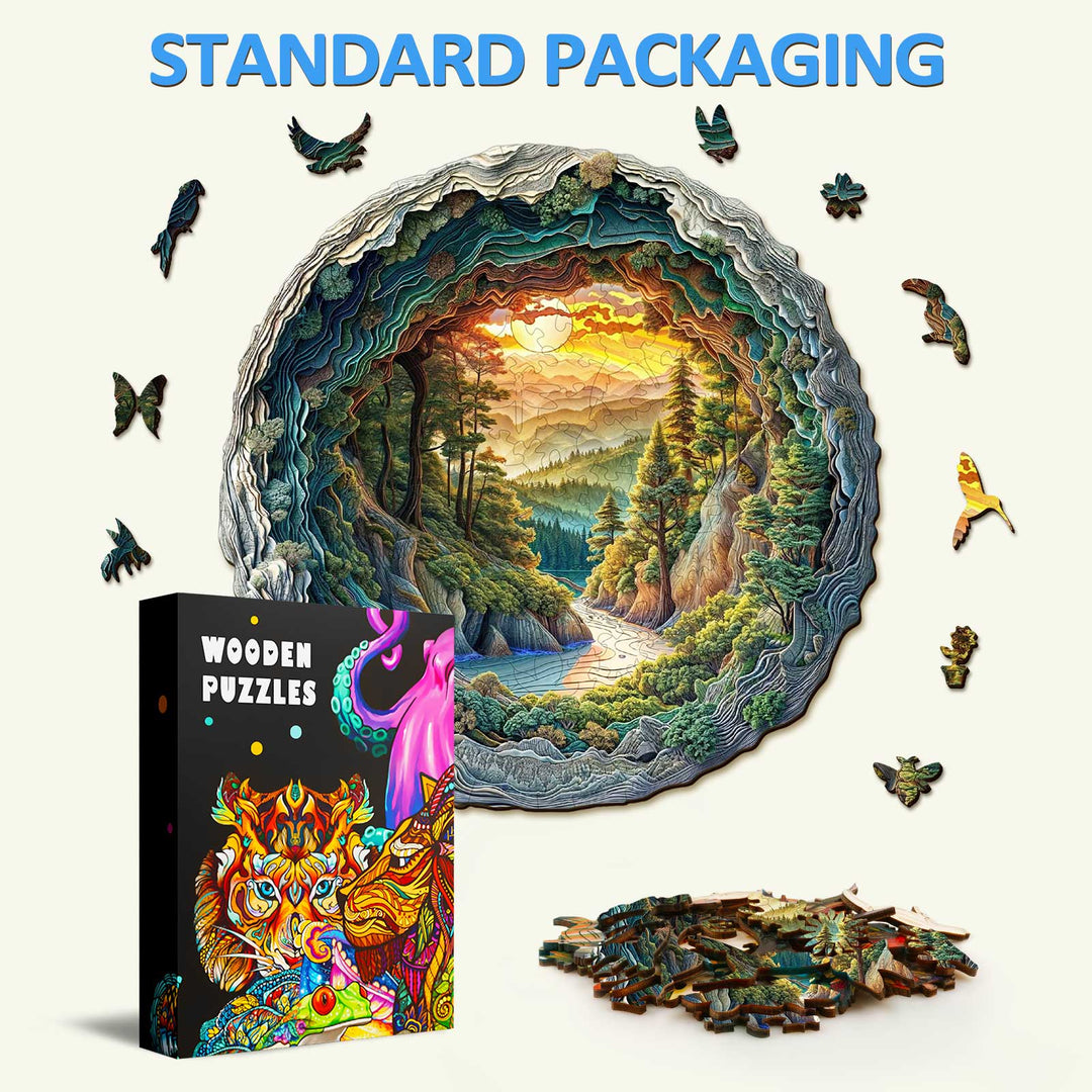 Puzzle en bois 3D forêt de grotte
