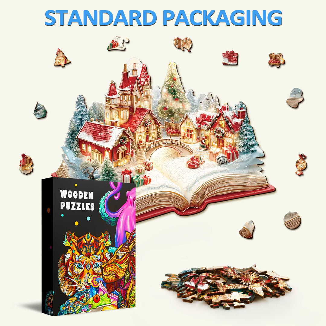 Christmas Pop-up Book Wooden Jigsaw Puzzle