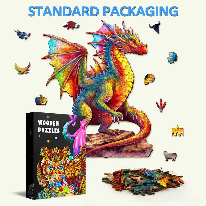 Puzzle en bois Dragon Coloré-2