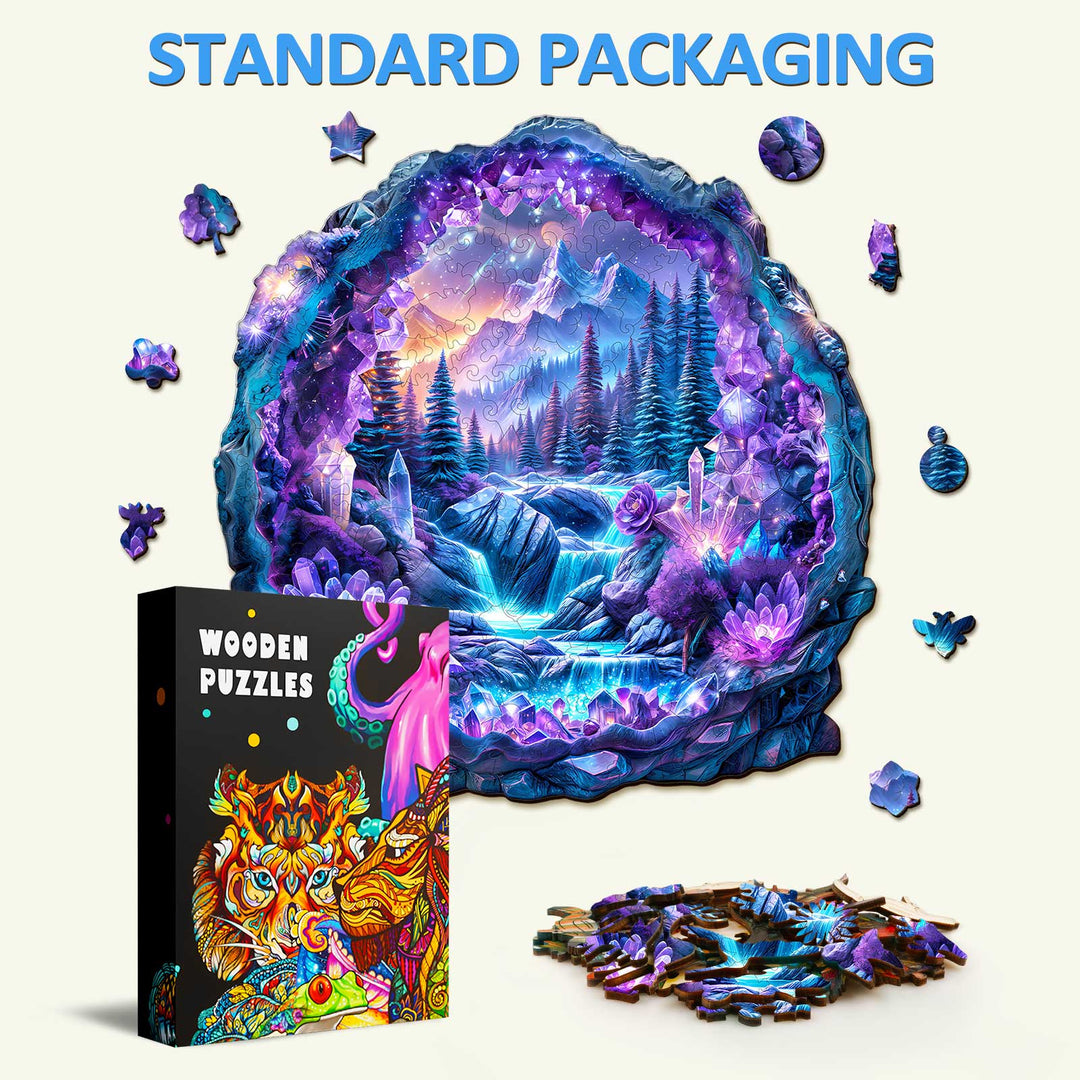 Crystal mine landscape-1 Wooden Jigsaw Puzzle