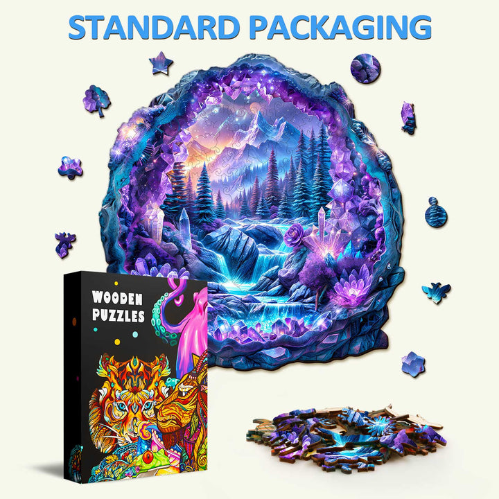 Crystal mine landscape-1 Wooden Jigsaw Puzzle