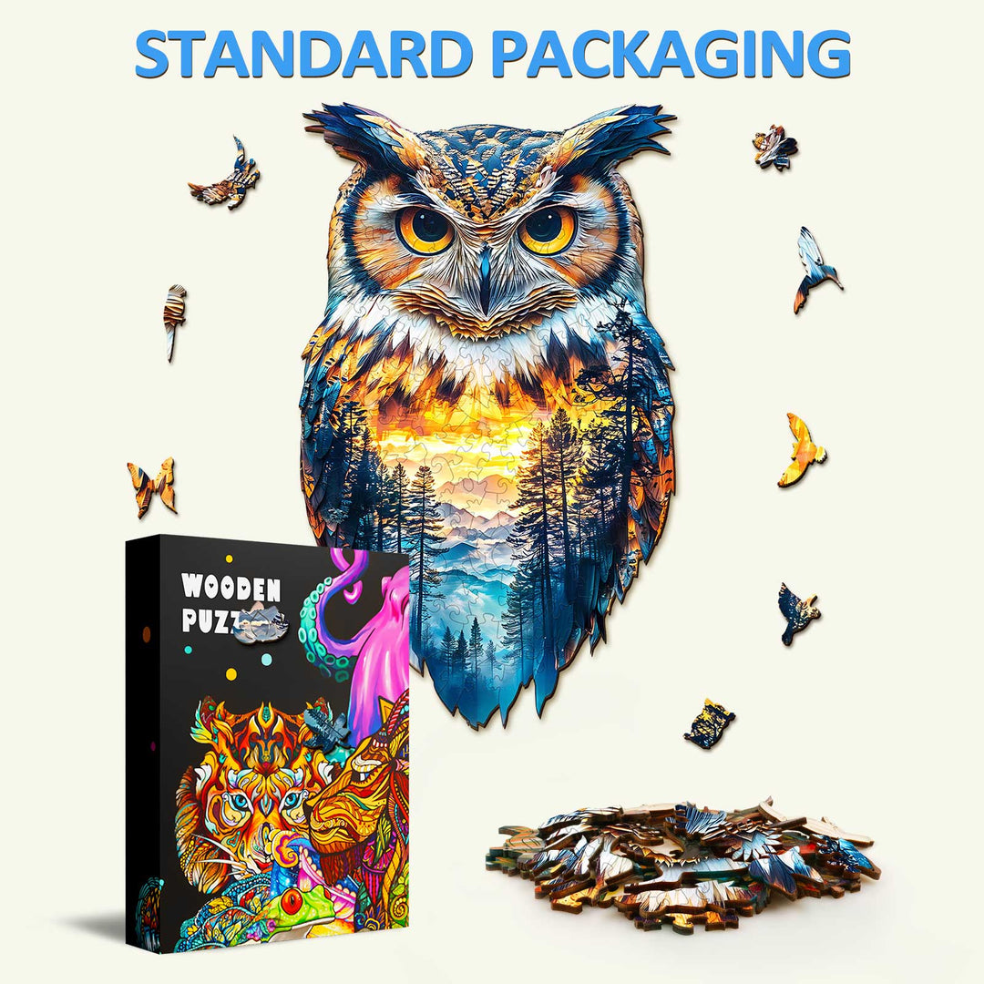 Puzzle en bois Hibou de la forêt