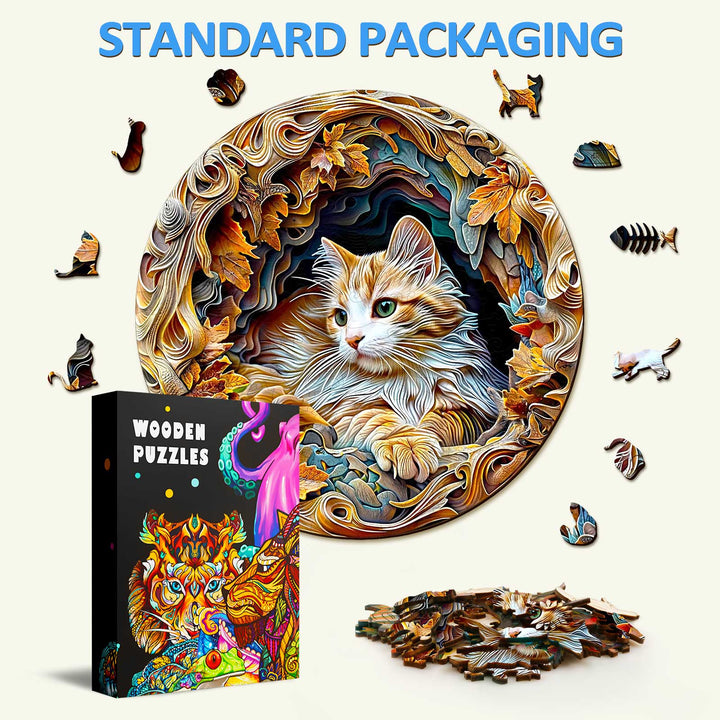 Puzzle en bois 3D de chat