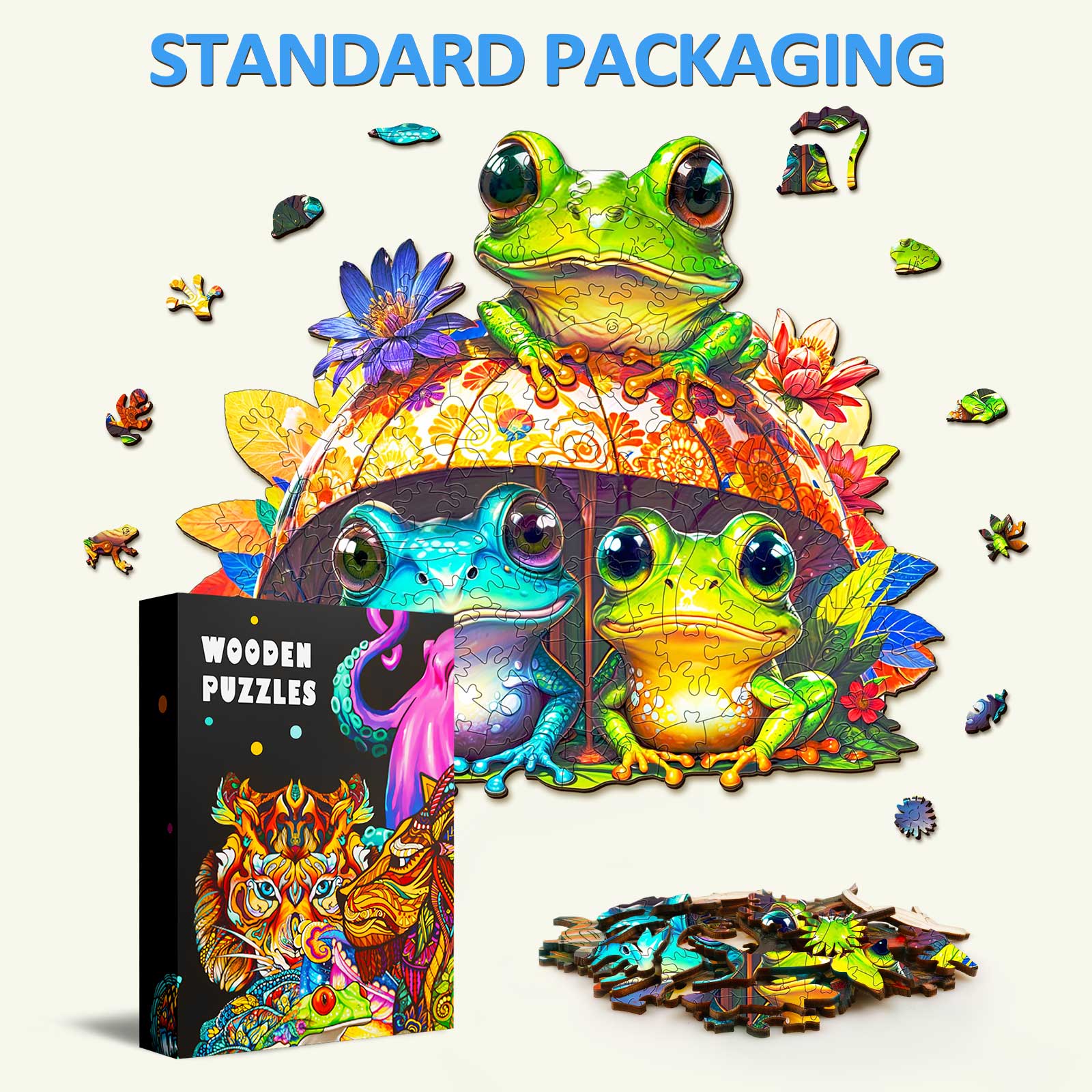 Puzzle en bois Frères grenouilles