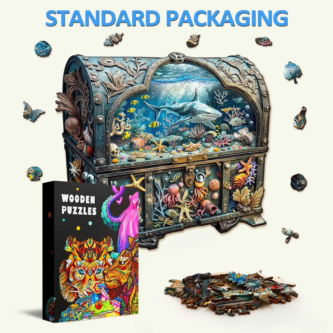 Puzzle en bois 3D Coffre au Trésor Océan-2