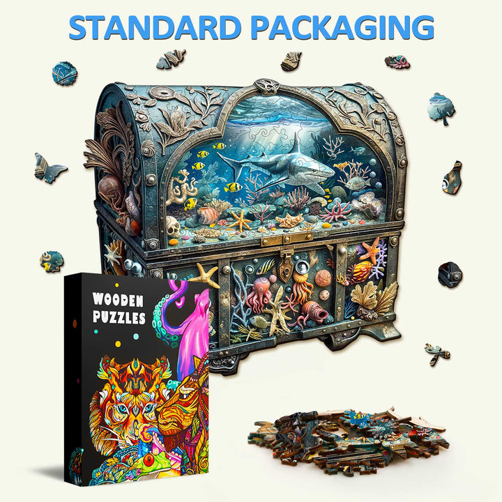 Puzzle en bois 3D Coffre au Trésor Océan-2