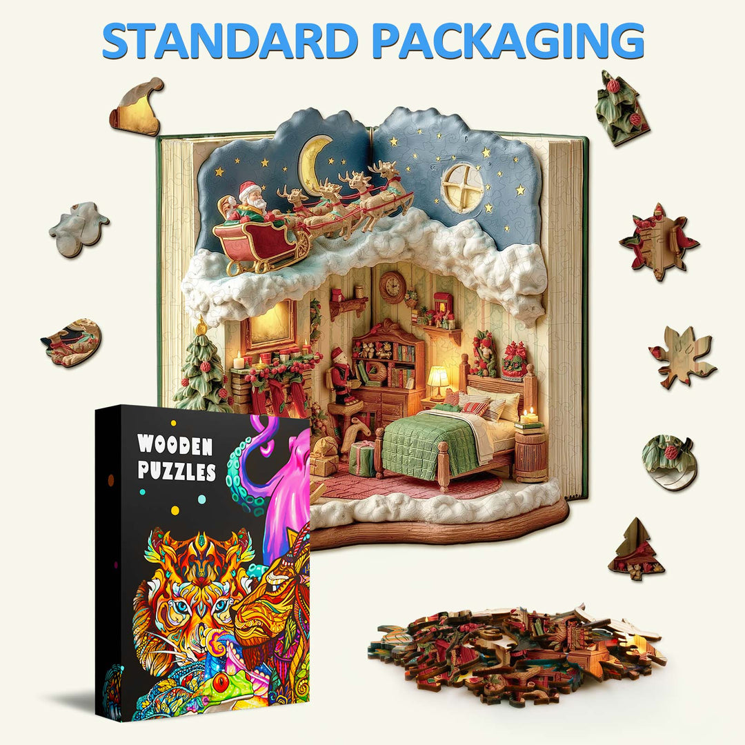 Christmas Eve in the Book Wooden Jigsaw Puzzle