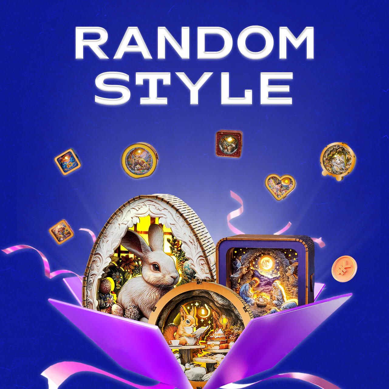 Random Different Styles of 3D Puzzle Night Light – Woodbests