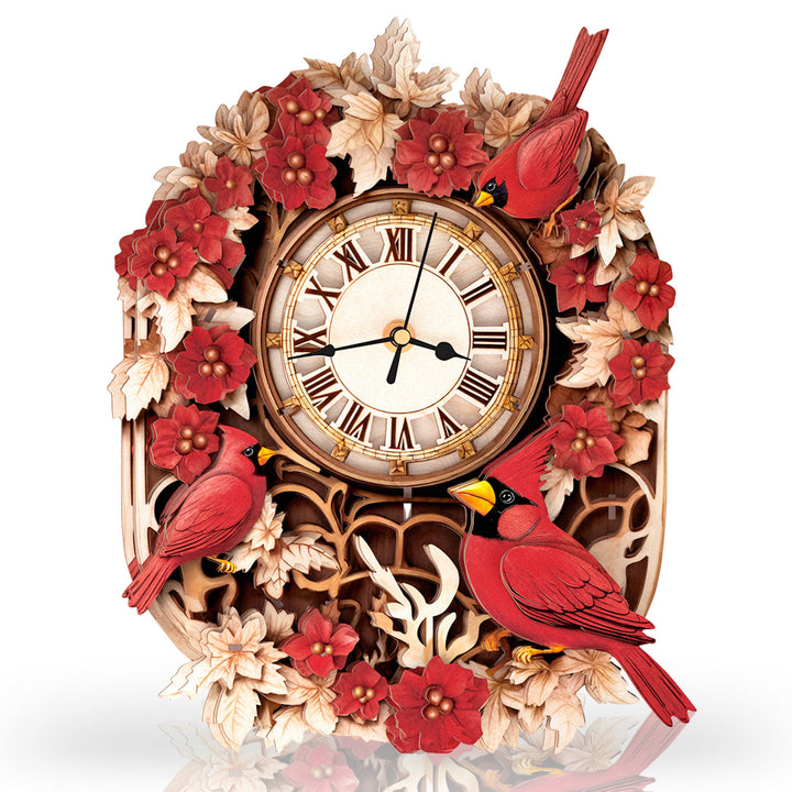 Cardinal– DIY Wooden Clock, 3D Puzzle Craft Kit