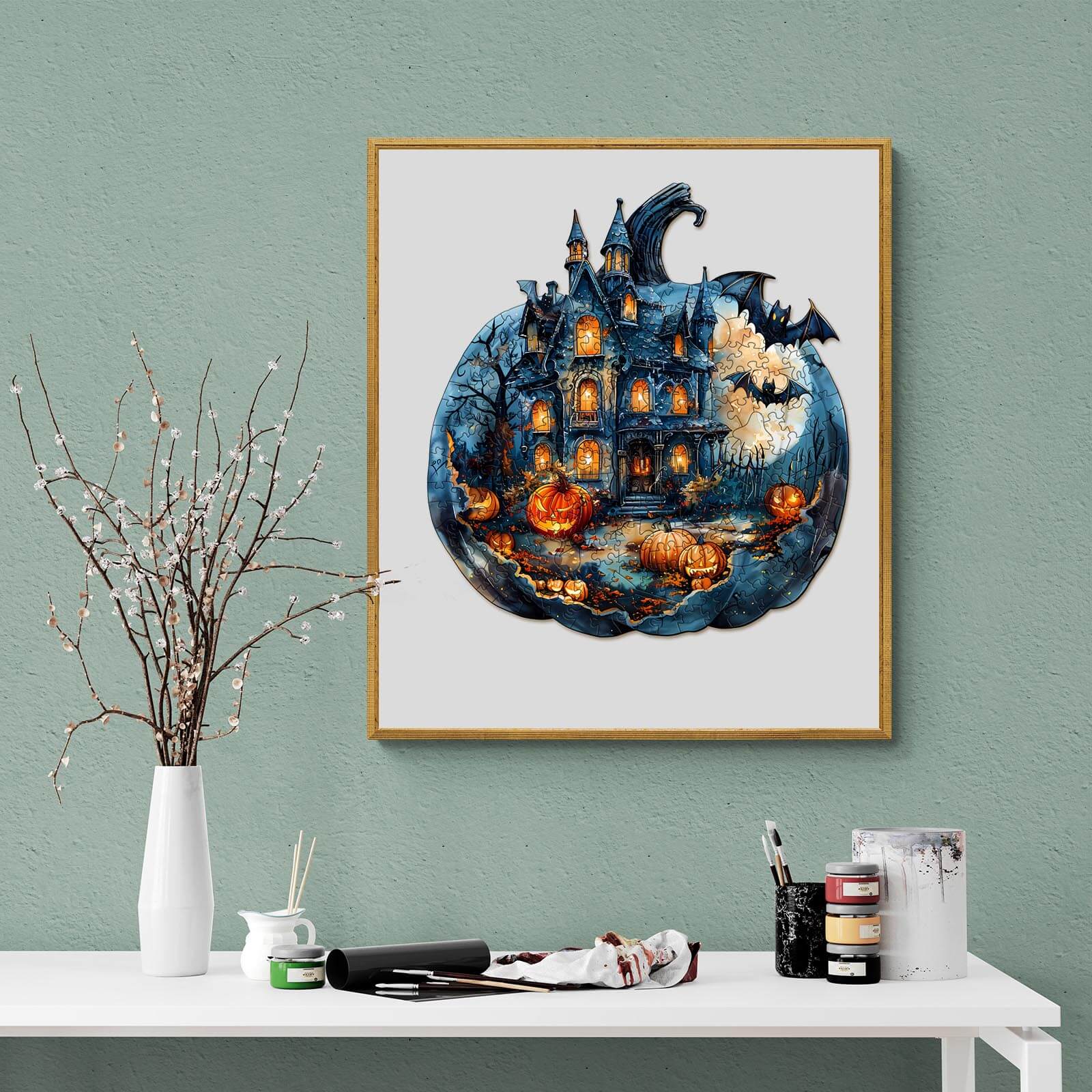 Halloween Pumpkin Wooden Jigsaw Puzzle