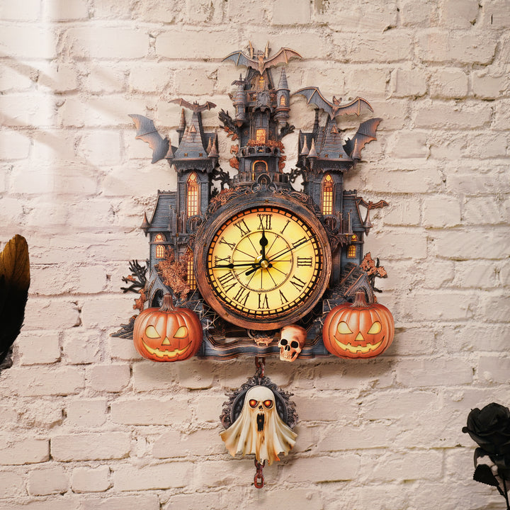Halloween Cottage– DIY Wooden Clock, 3D Puzzle Craft Kit
