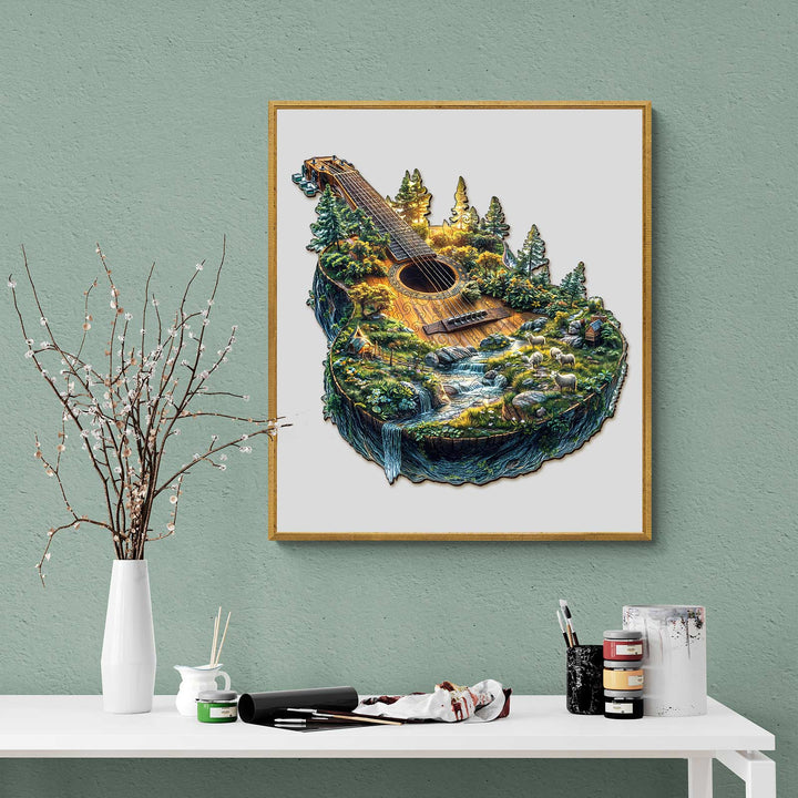 Rompecabezas de madera en forma de guitarra Forest