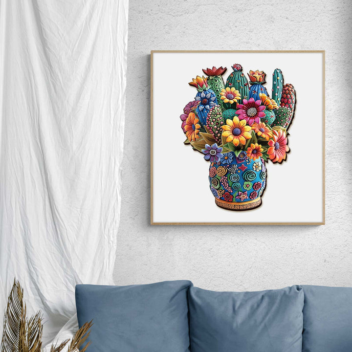 Blooming cactus Wooden Jigsaw Puzzle