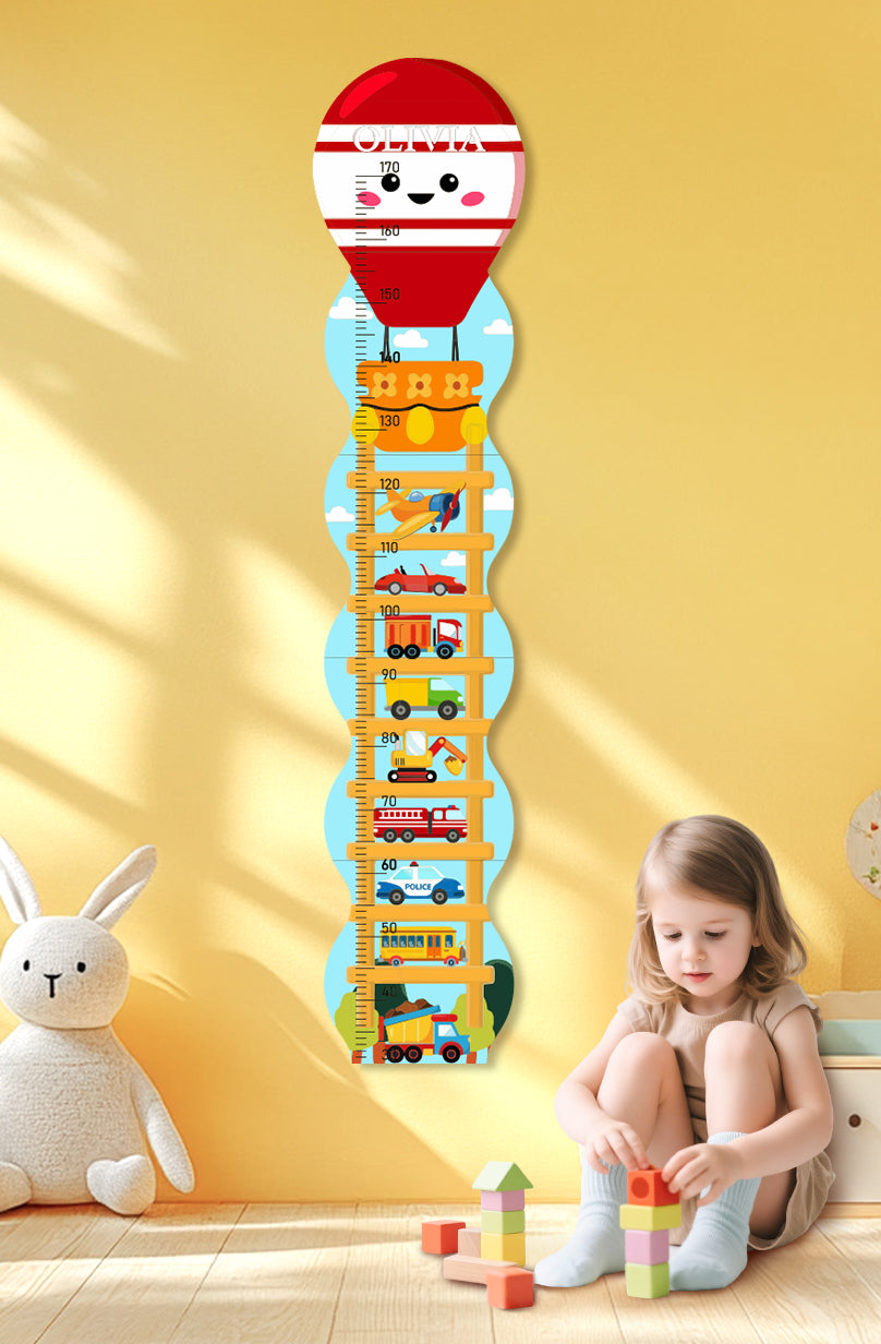 Personalized Wooden Traffic-2 Growth Chart Ruler