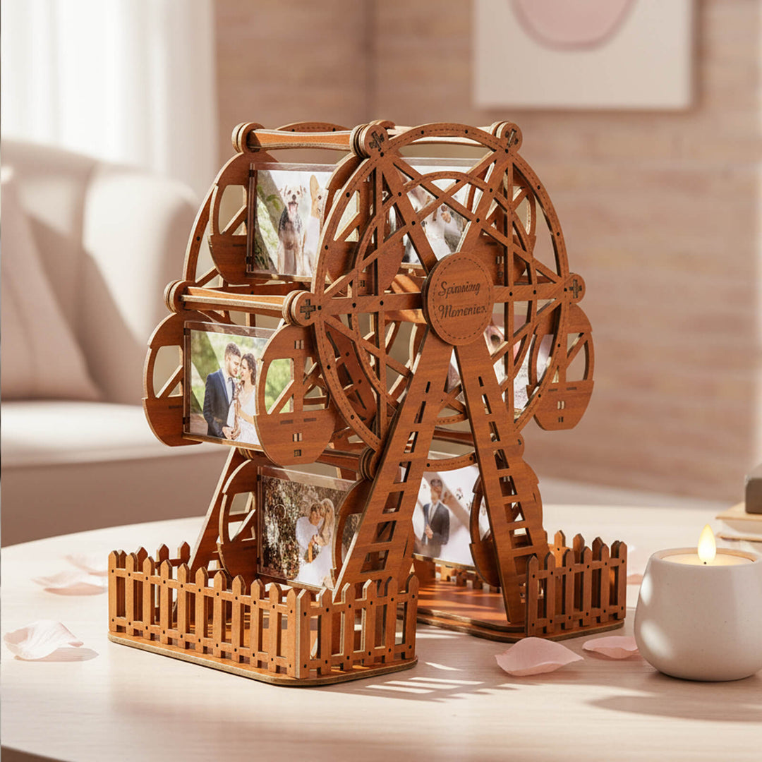 Retro Walnut – DIY 3D Wooden Photo Frame Ferris Wheel