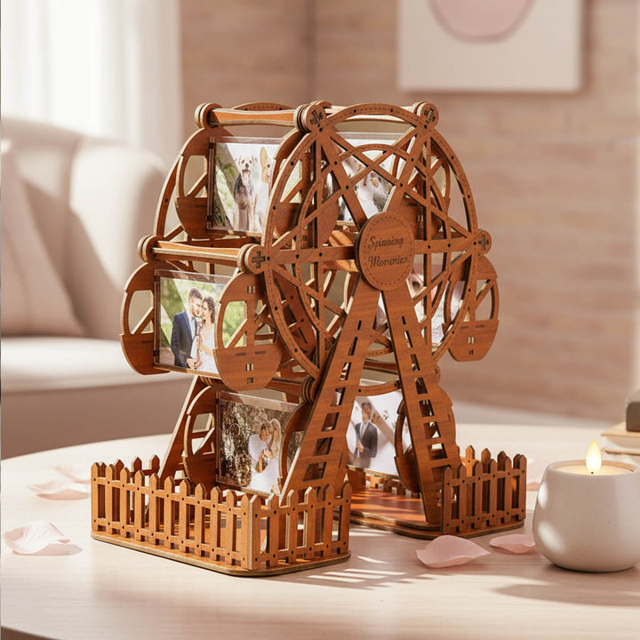 Retro Walnut – DIY 3D Wooden Photo Frame Ferris Wheel