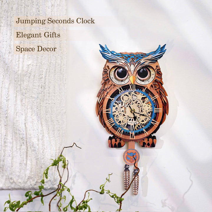 Owl – DIY Wooden Clock, 3D Puzzle Craft Kit