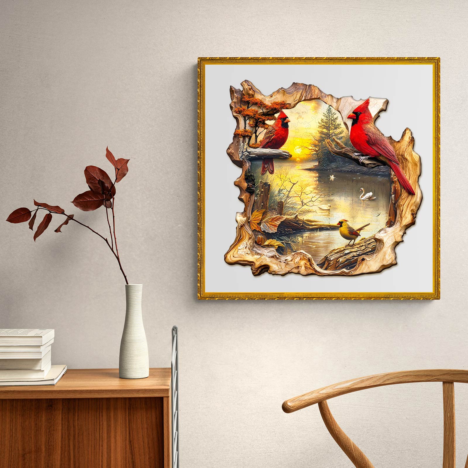 Sunset Lake Wooden Jigsaw Puzzle