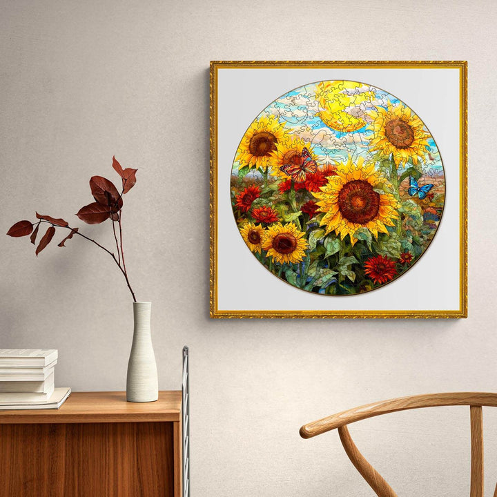 Sunflower Sonata Wooden Jigsaw Puzzle - By Woodbests