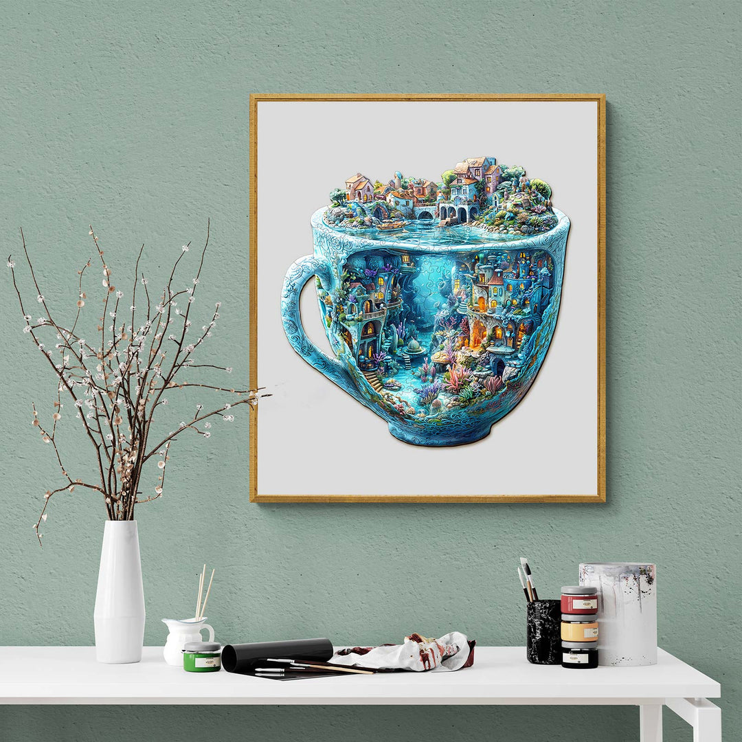 Rompecabezas de Madera en 3D de Taza del Océano