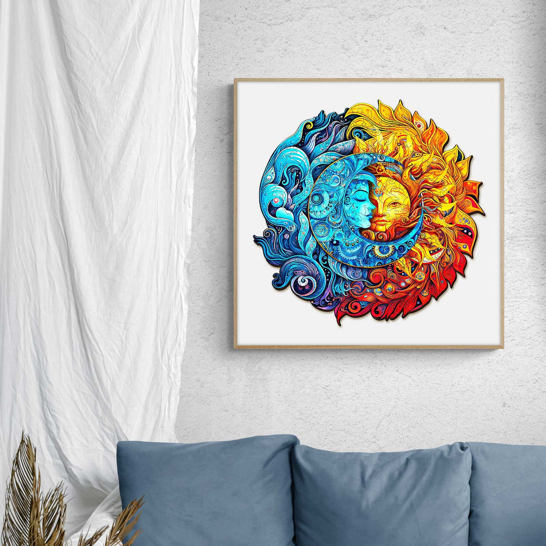 Puzzle en bois Soleil et Lune