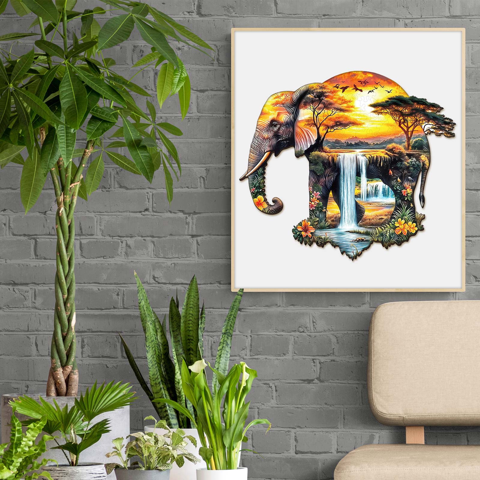 Afrikanischer Elefant Holz-Puzzlespiel