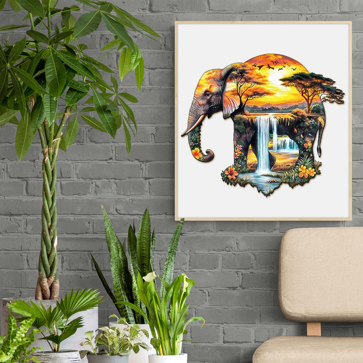 African elephant Wooden Jigsaw Puzzle