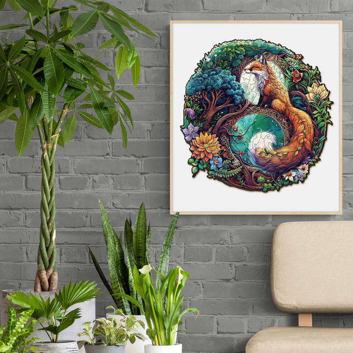 Yin Yang Fuchs-3 Holzpuzzle