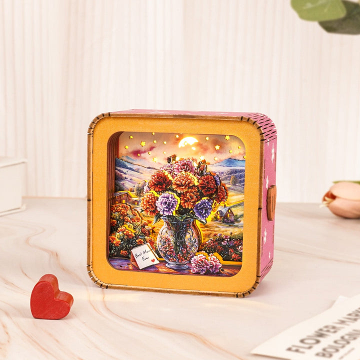 Carnations For Mom Kit- 3D Wooden Puzzle Night Light