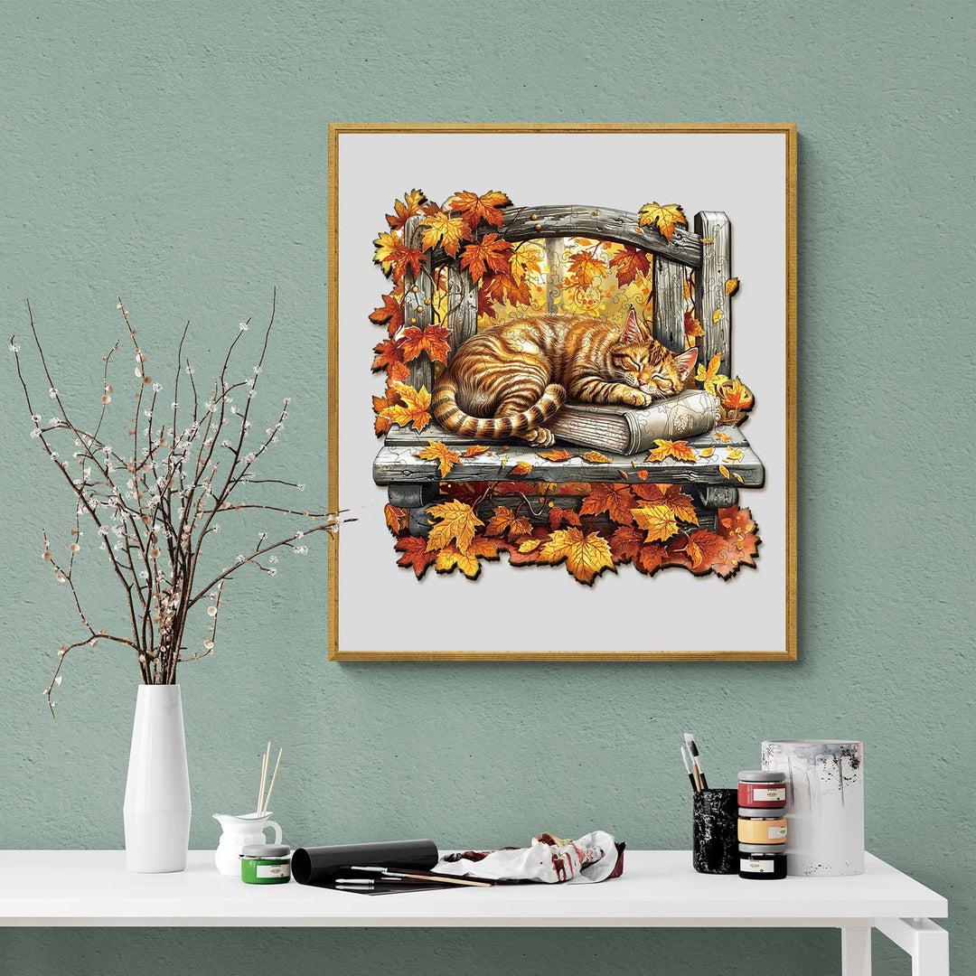 Resting Cat Wooden Jigsaw Puzzle