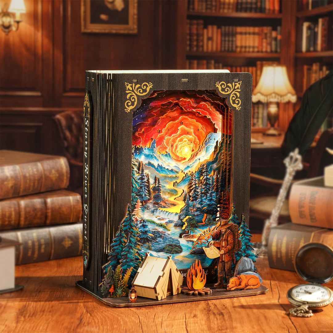 Starry River Quest – DIY Wooden Book Nook Lamp Craft Kit