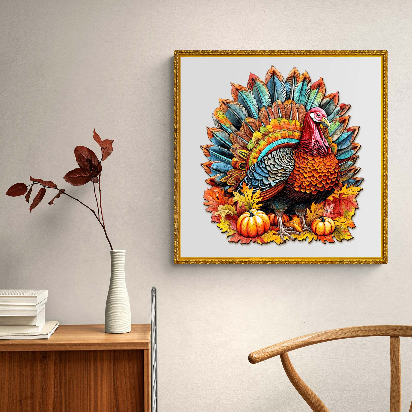 Colorful Turkey Wooden Jigsaw Puzzle