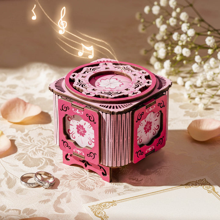Cherry Blossom Pink – 3D Music Ring Box