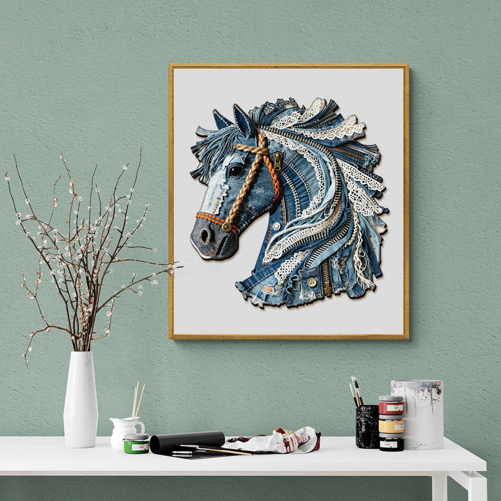 Denim Horse Wooden Jigsaw Puzzle