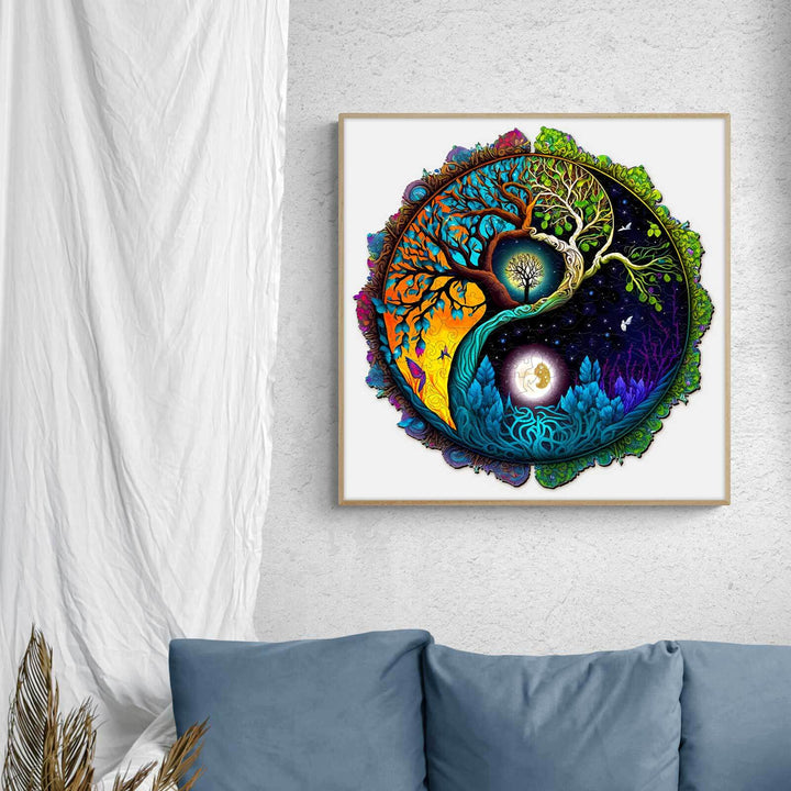 Yin Yang & Tree of Life - 4 Wooden Jigsaw Puzzle