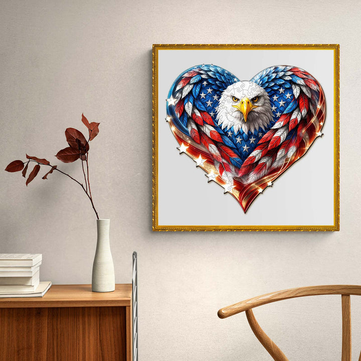 Puzzle en bois Eagle-2 patriotique