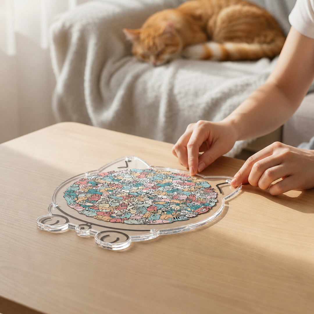 Acrylic Jigsaw Puzzle Suncatcher - Kitten Club