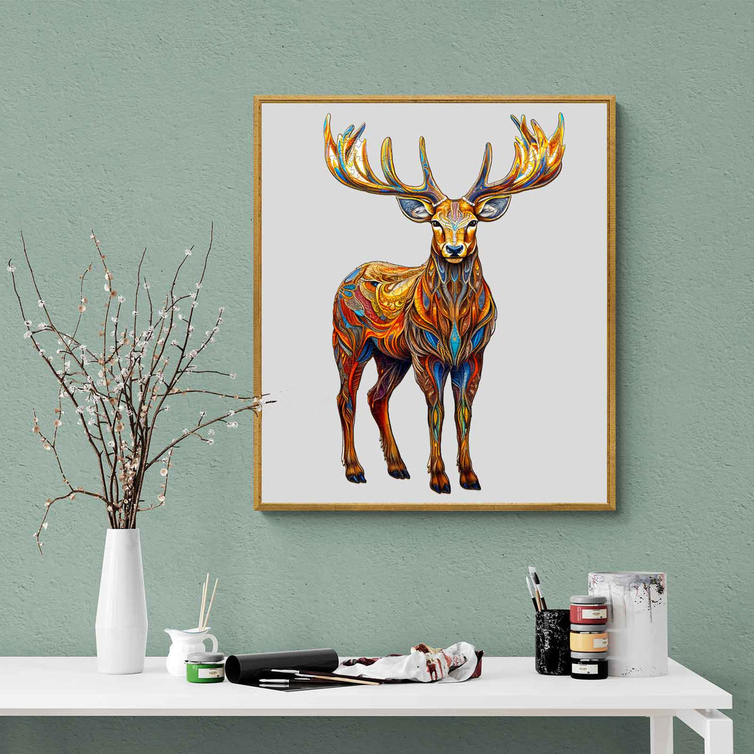 Colorful Deer Wooden Jigsaw Puzzle