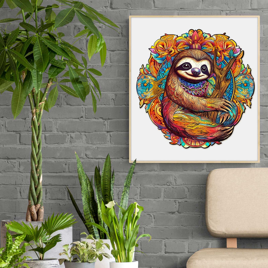 Happy Sloth Wooden Jigsaw Puzzle