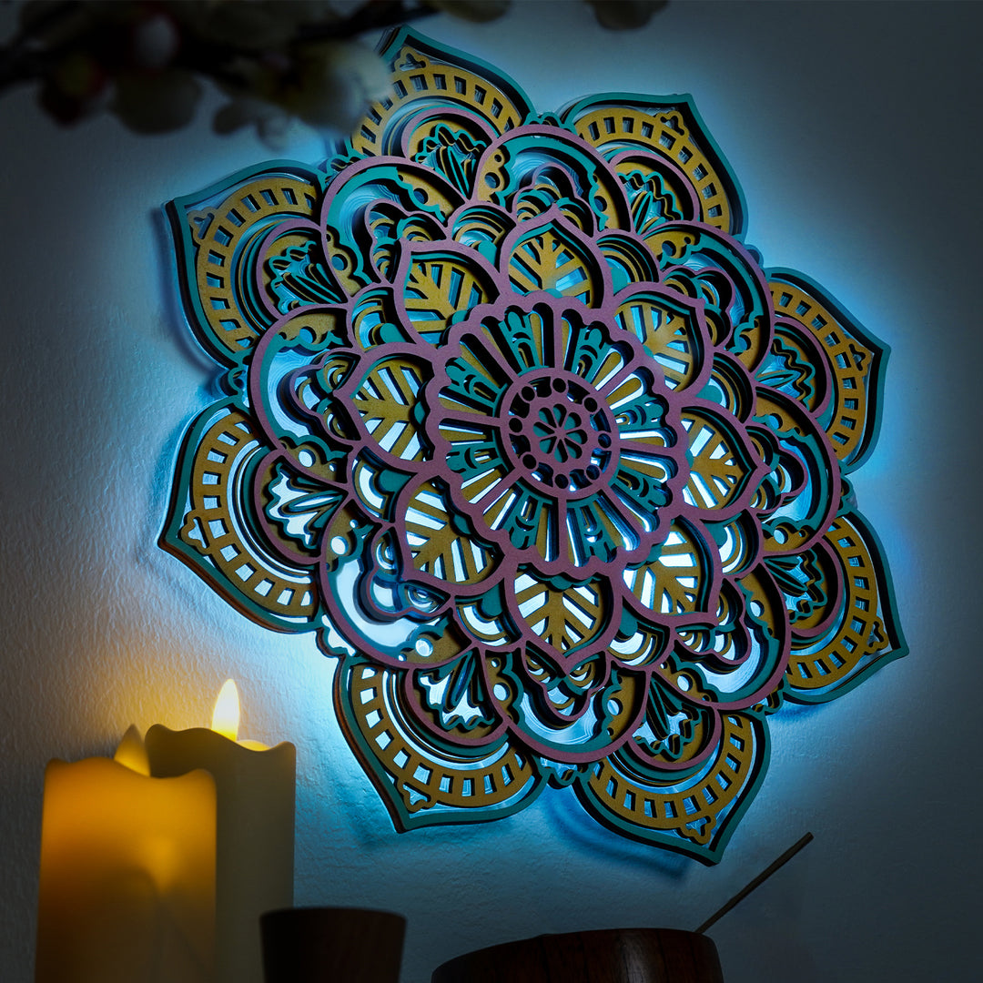 Wooden Mandala Atmosphere Light