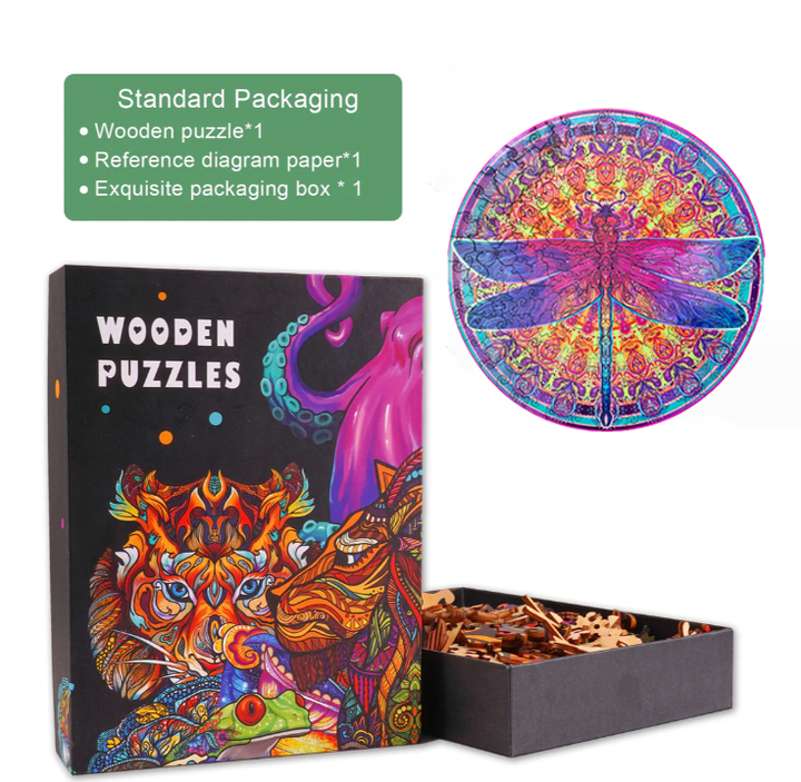 Mandala Dragonfly 2 Wooden Jigsaw Puzzle