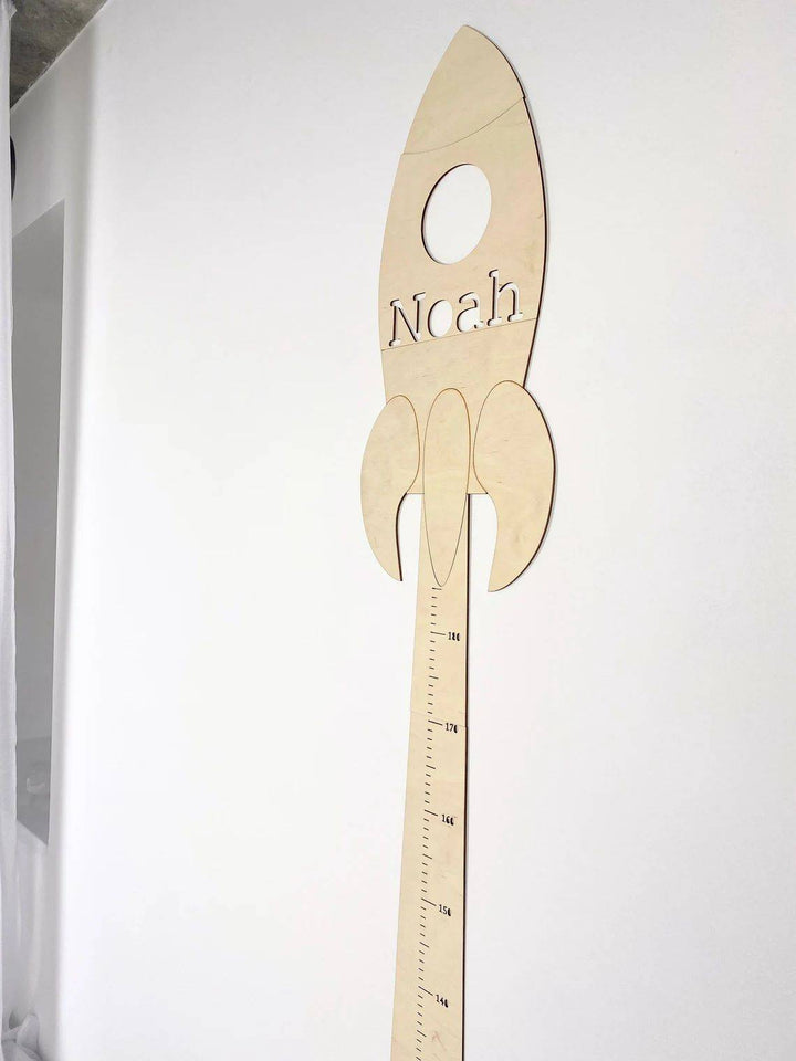 Personalized Wooden Rocket Growth Chart Nursery Decor