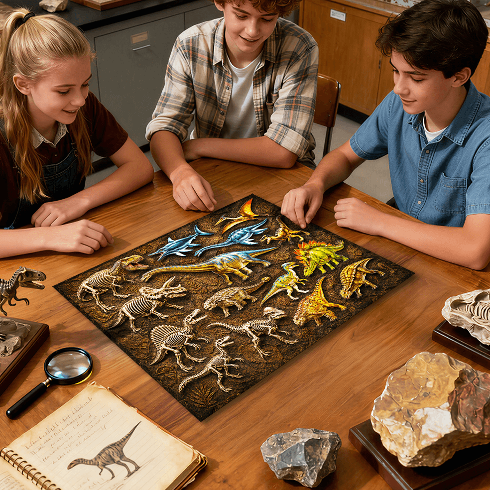 Prehistoric Fossils - Morphing Lenticular Puzzle