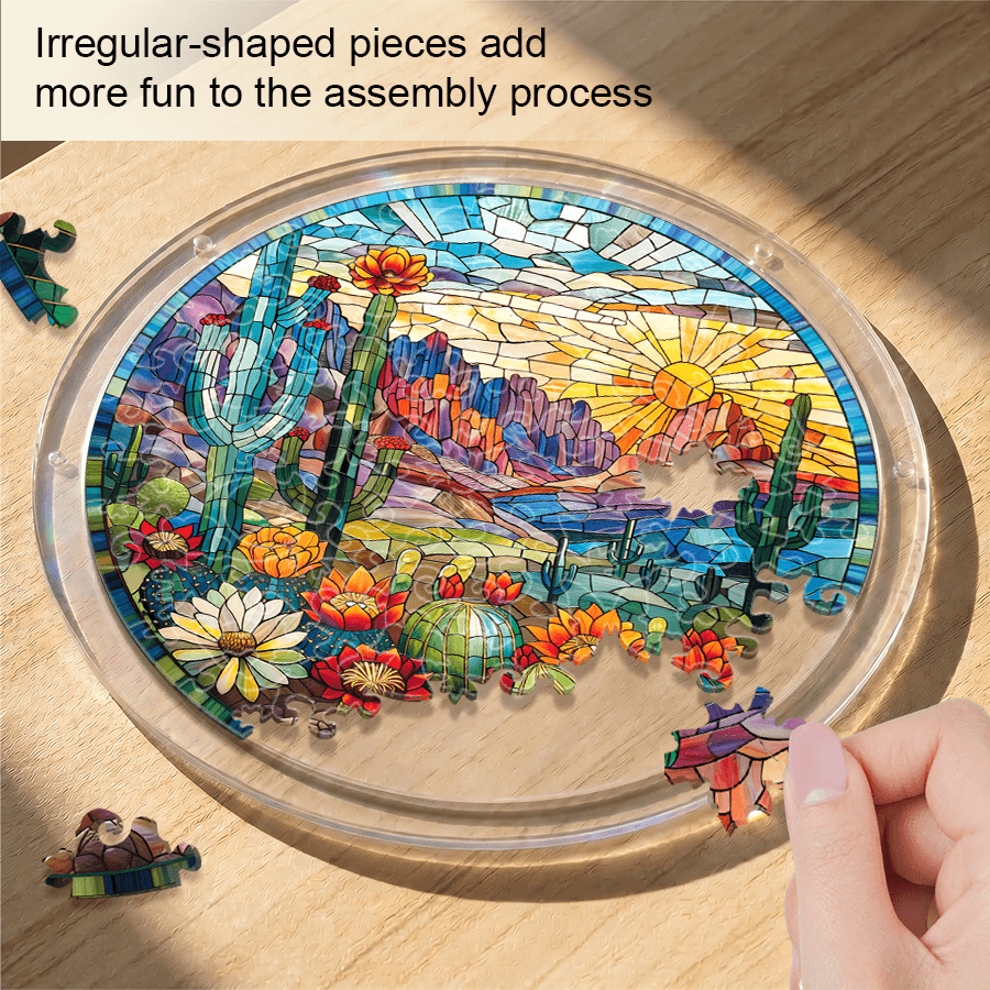 Acrylic Jigsaw Puzzle Suncatcher - Desert Sunrise