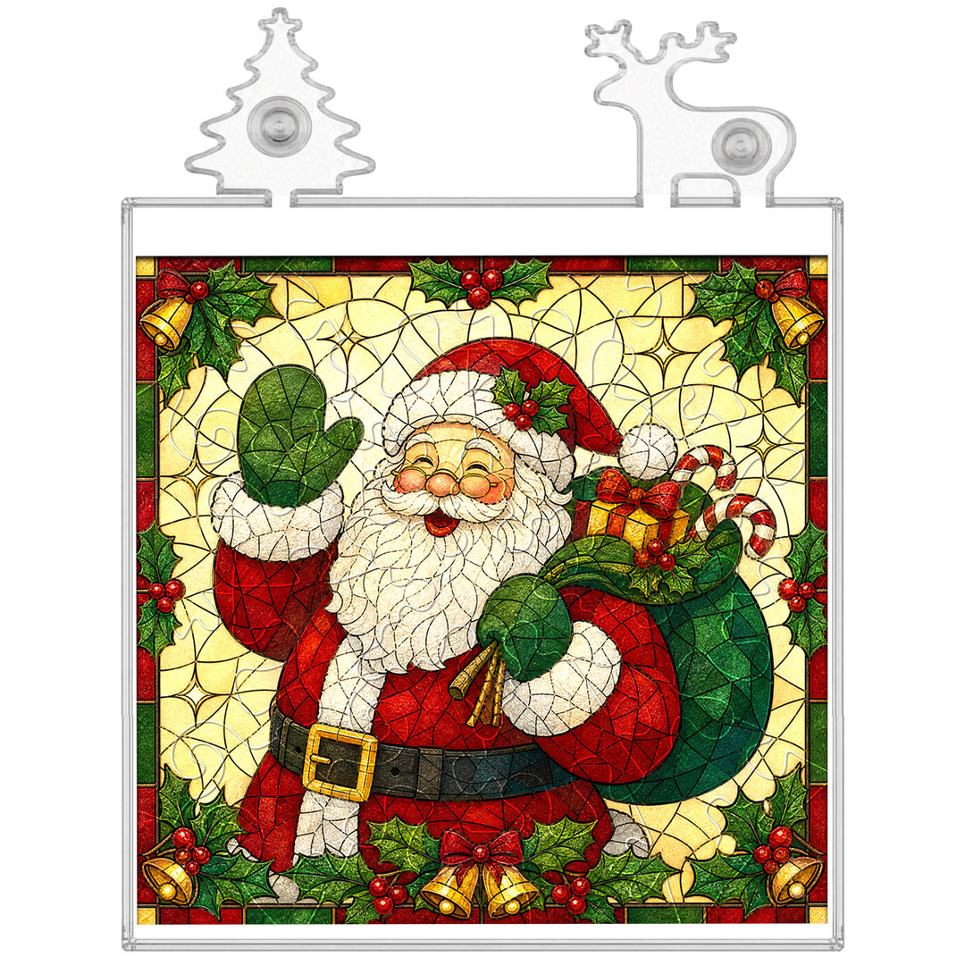 Acrylic Puzzle Night Light - Gift Giving Santa