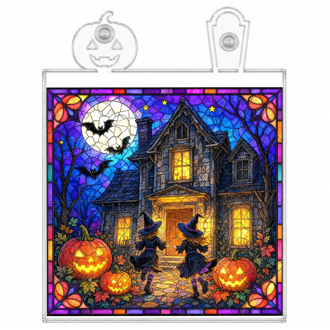 Acrylic Puzzle Night Light - Two Witches' Night Visit