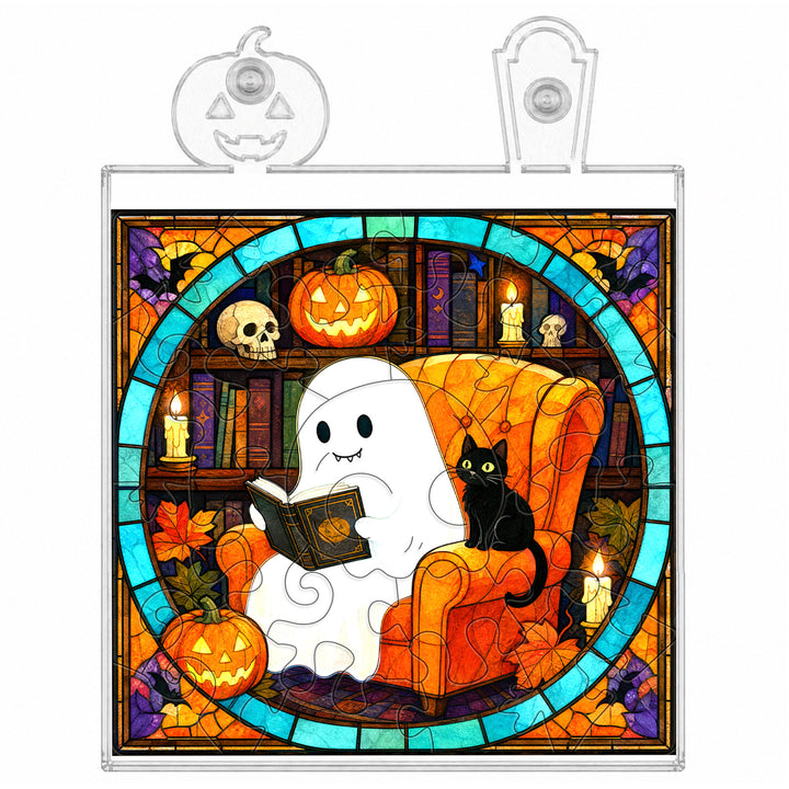 Acrylic Puzzle Night Light -Ghost Cat Reading