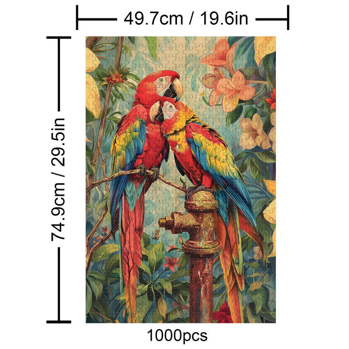 Snuggling Parrot 500 / 1000 Piece Puzzle - By Woodbests